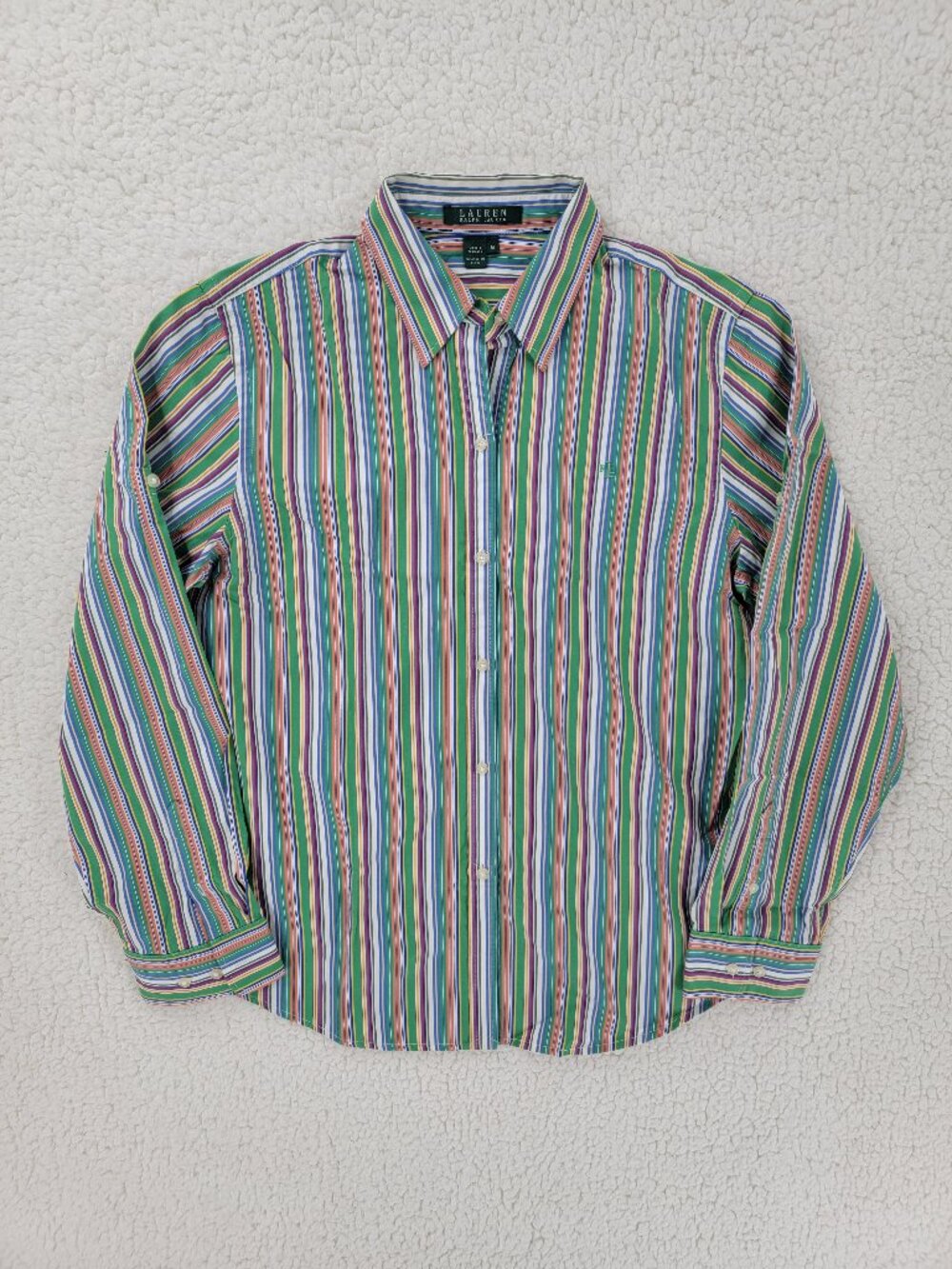 Lauren Ralph Lauren Multicolor Striped Button Up Shirt Women's Medium